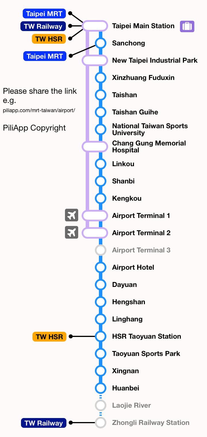Taipei - kort taoyuan flugvöllur