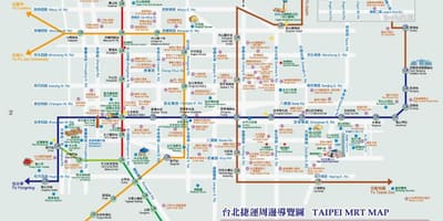 Taipei - kort með ferðamaður blettur