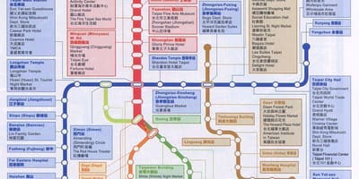Kort af Taipei - kort og staðir