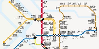 Kort af Taipei - réttir 