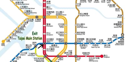Taipei helstu lestarstöðinni kort