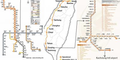 Kort af Taipei miklum hraða lestarstöðinni