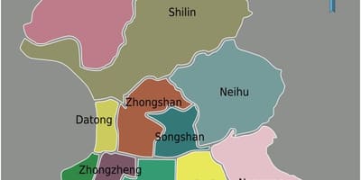 Taipei borg hverfi kort